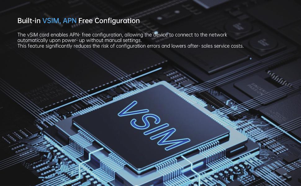 vSIM chip showing automatic 4G network connectivity